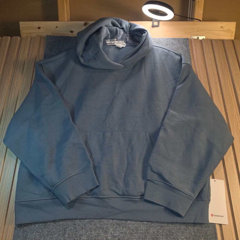 Lululemon Steady State Oversized Hoodie Women XL Steel Blue NEW Fleece Pullover
